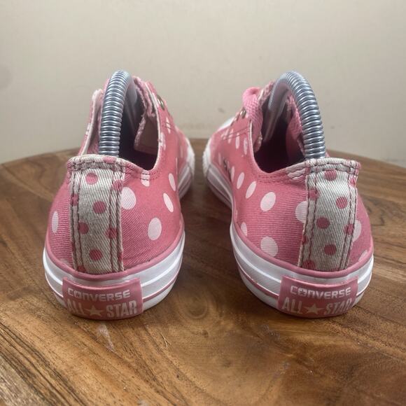 Converse All Star Womens Pink And White Polka Dot Minnie Mouse Size 7 Shoes - Picture 5 of 11